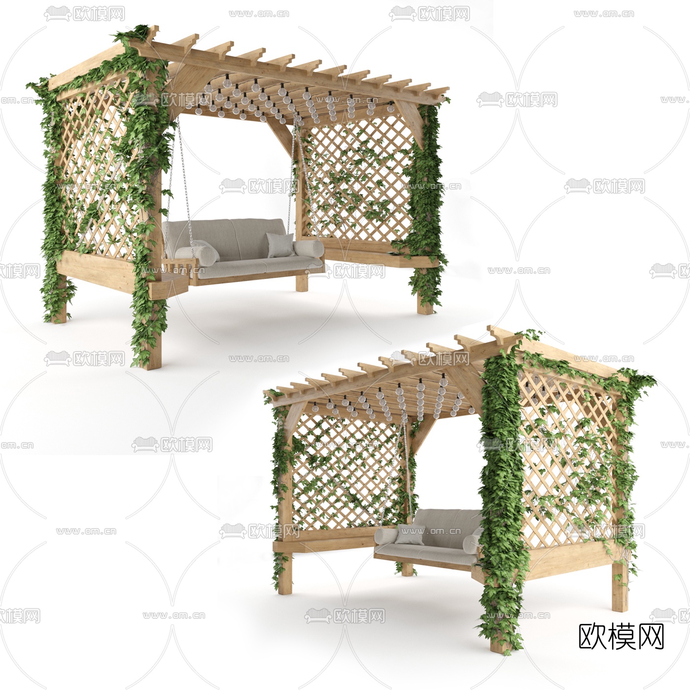 现代户外吊椅3d模型