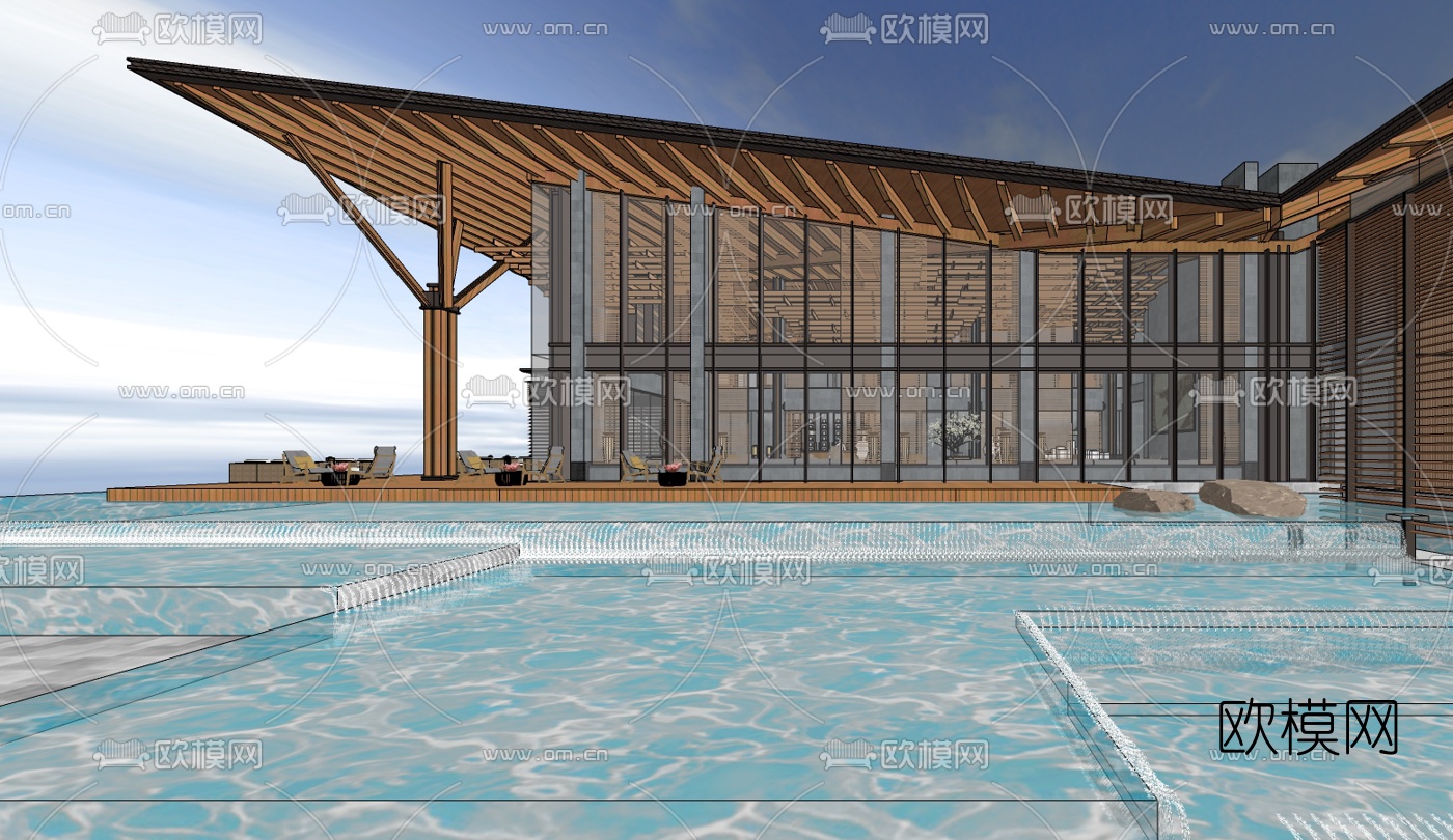 现代禅意售楼中心免费su模型下载（渲染图6）