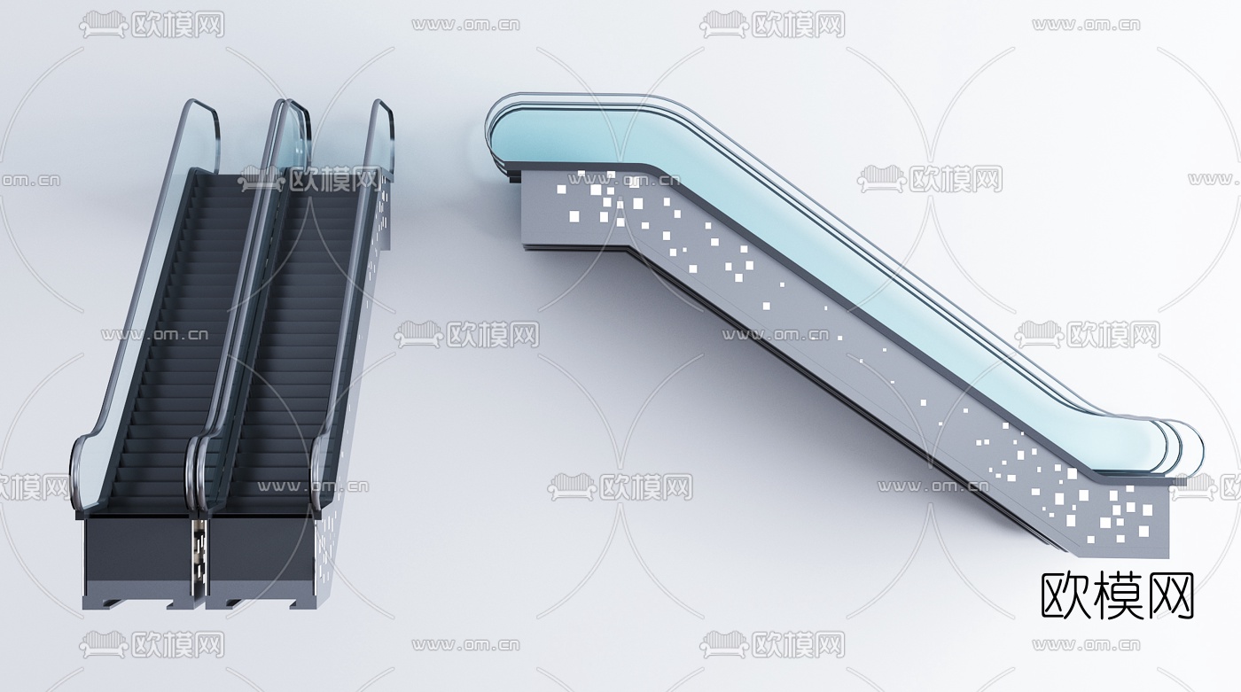 現代商場自動扶梯3d模型