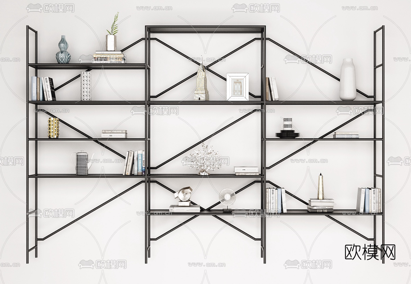 北欧铁艺置物架3d模型下载（渲染图3）