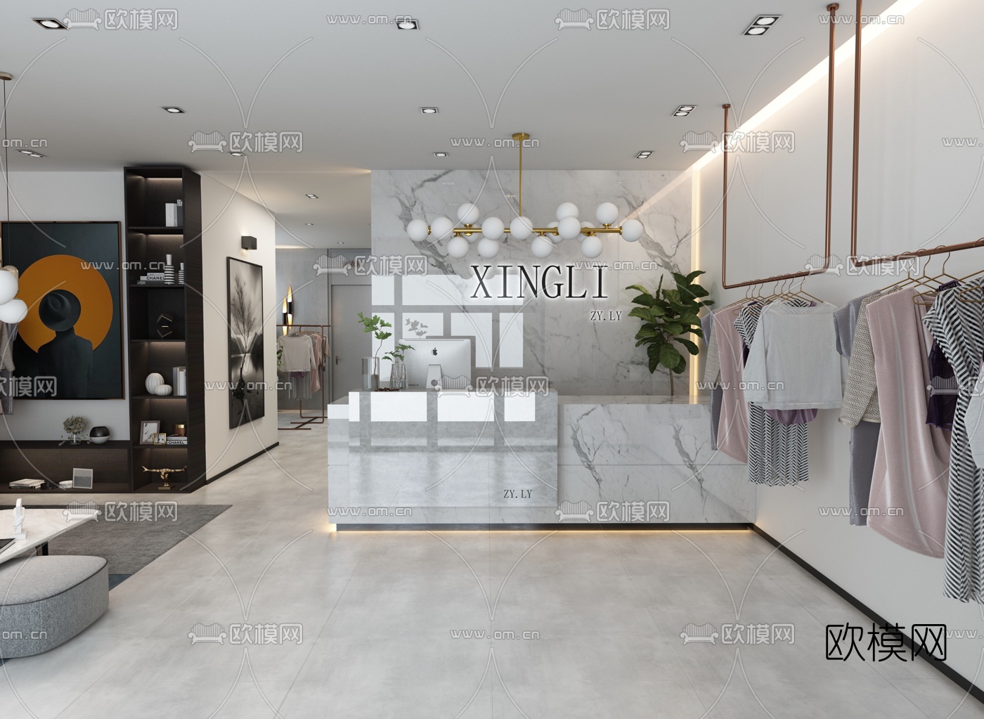 现代服装店3d模型