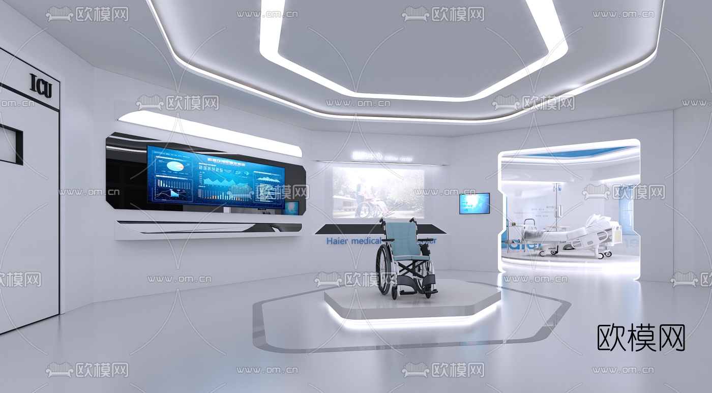 现代科技医疗展厅3d模型