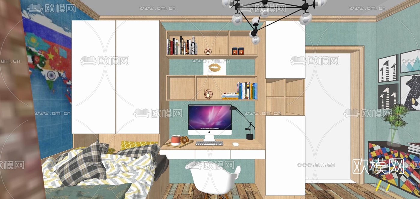 地中海儿童房su模型下载（渲染图5）