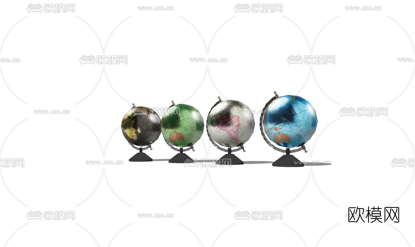 现代地球仪摆件免费su模型下载
