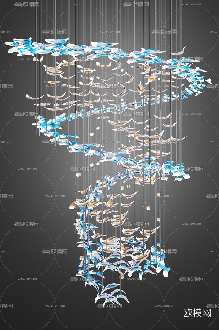 现代水晶装饰灯3d模型