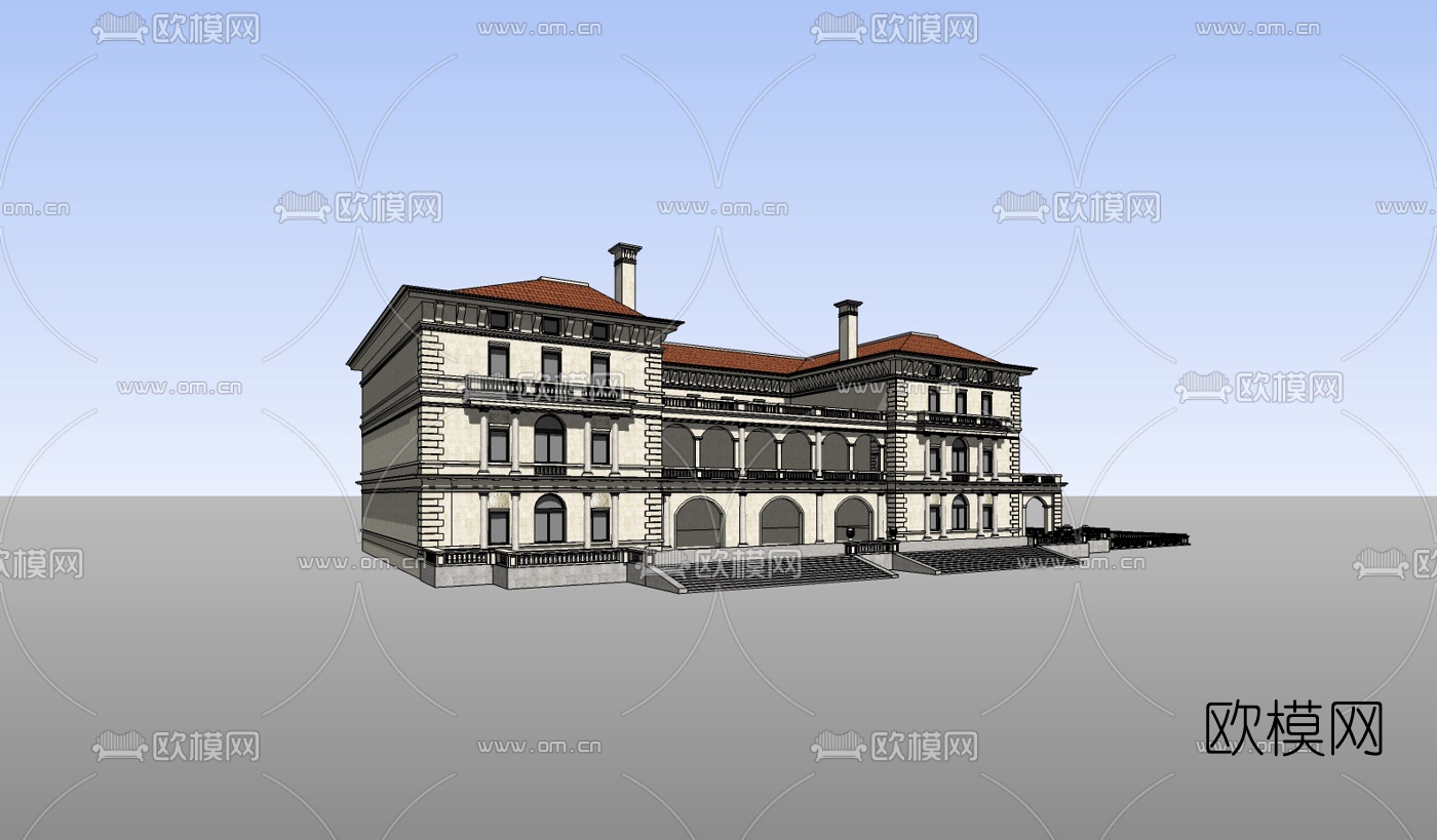 欧式教堂su模型下载（渲染图2）