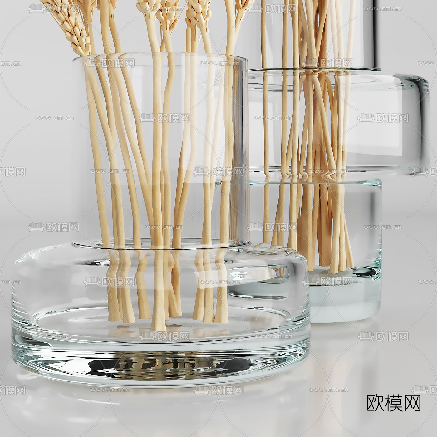 北欧玻璃花瓶麦穗3d模型下载（渲染图2）