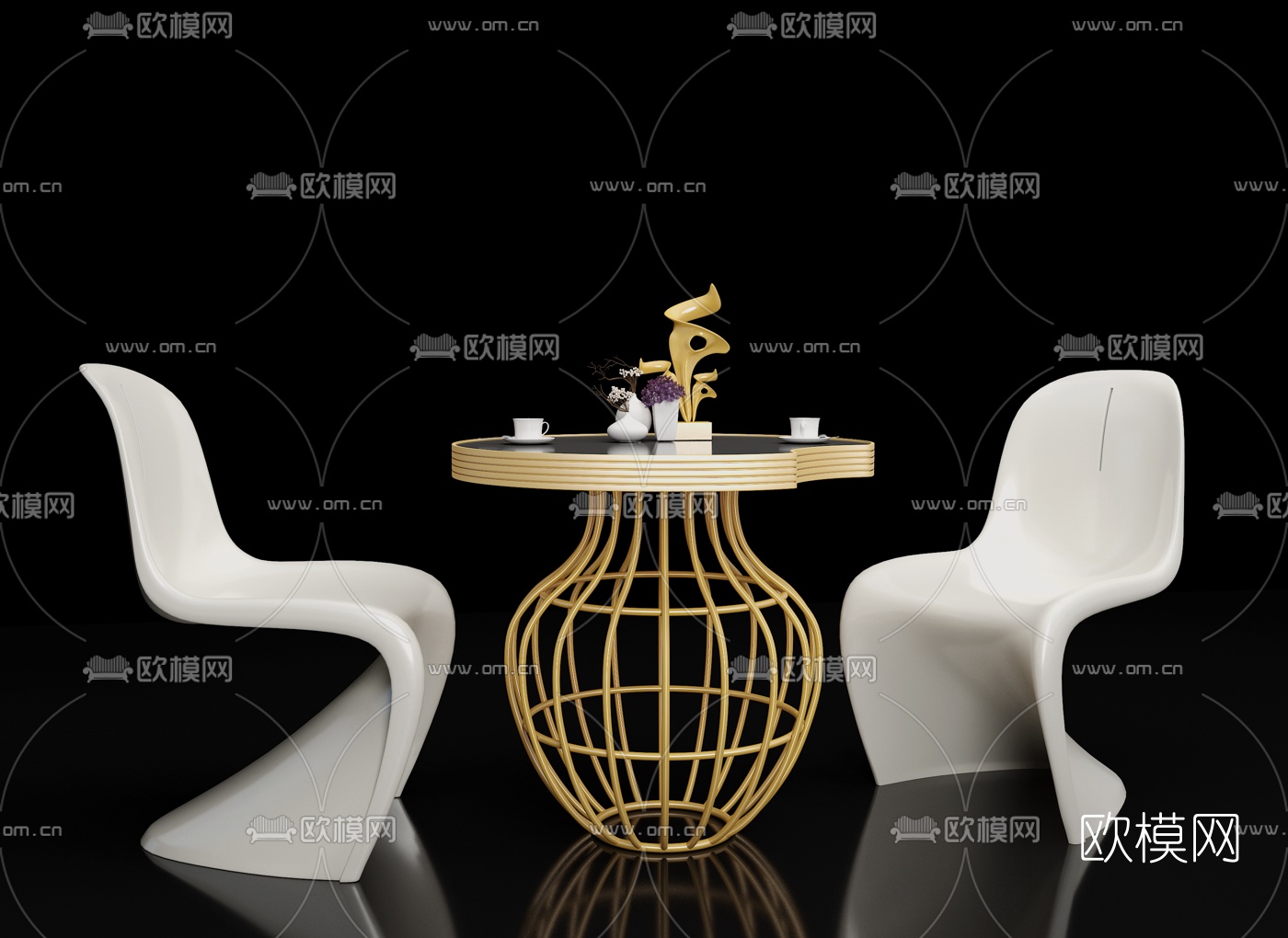 北欧休闲桌椅3d模型