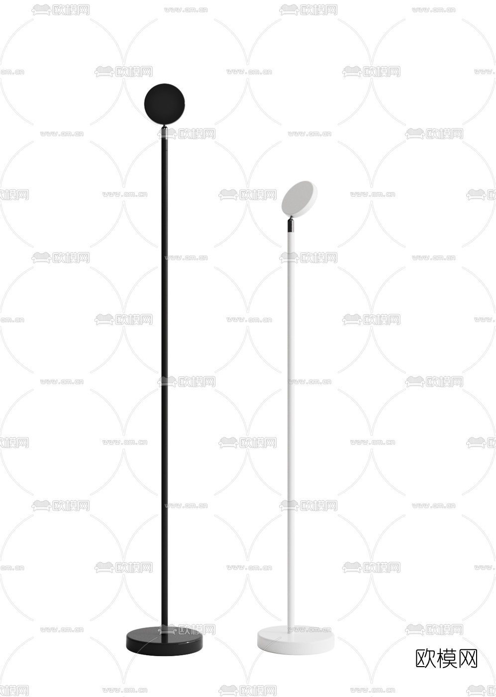 现代落日落地装饰灯3d模型下载（渲染图2）