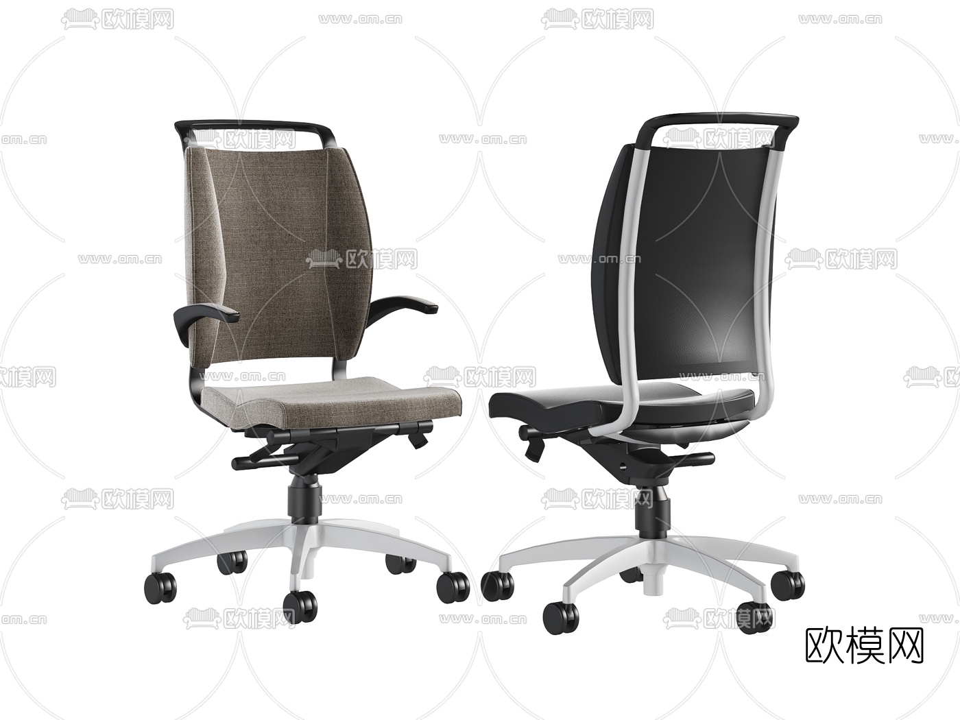 现代布艺办公椅3d模型下载