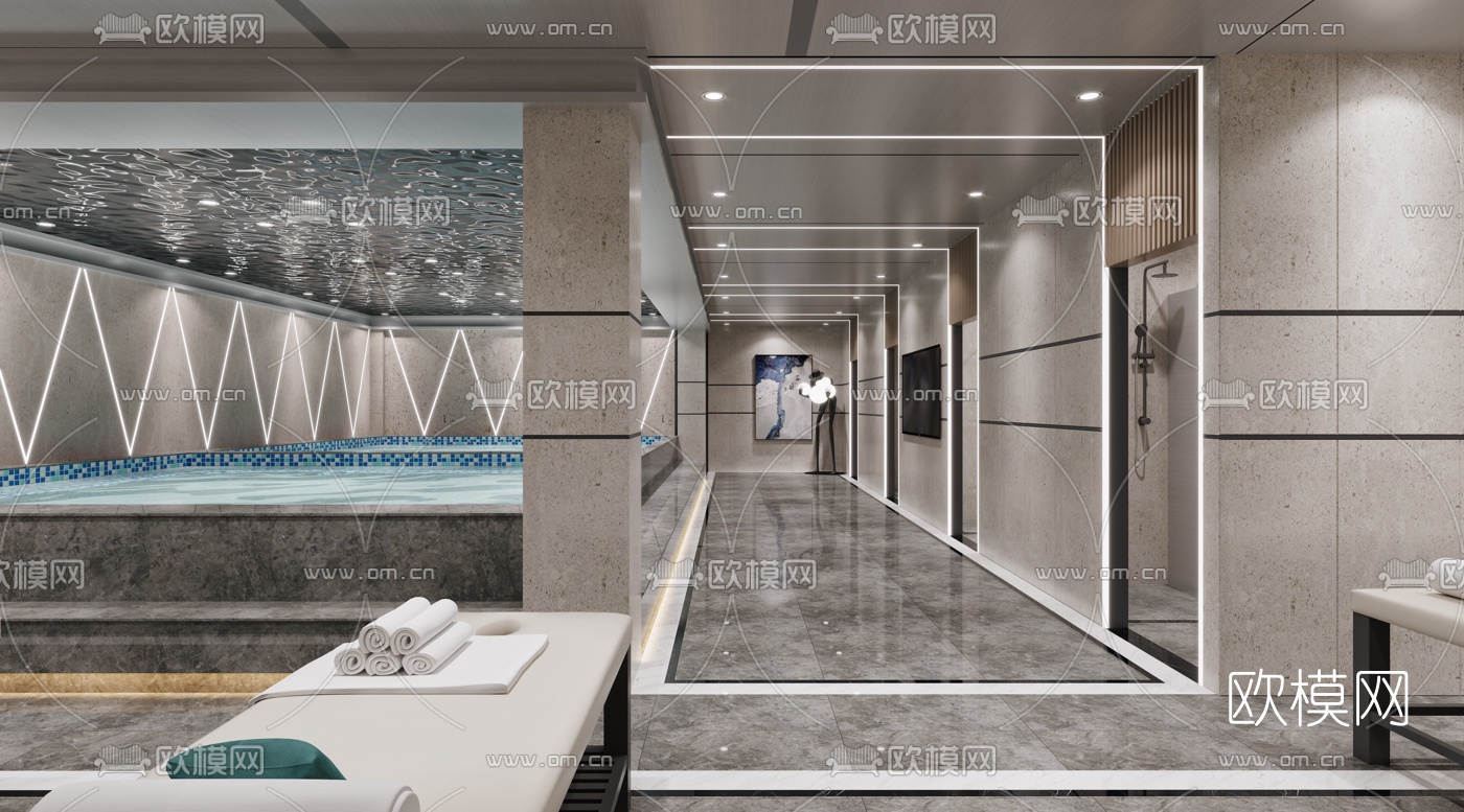 现代洗浴中心3d模型