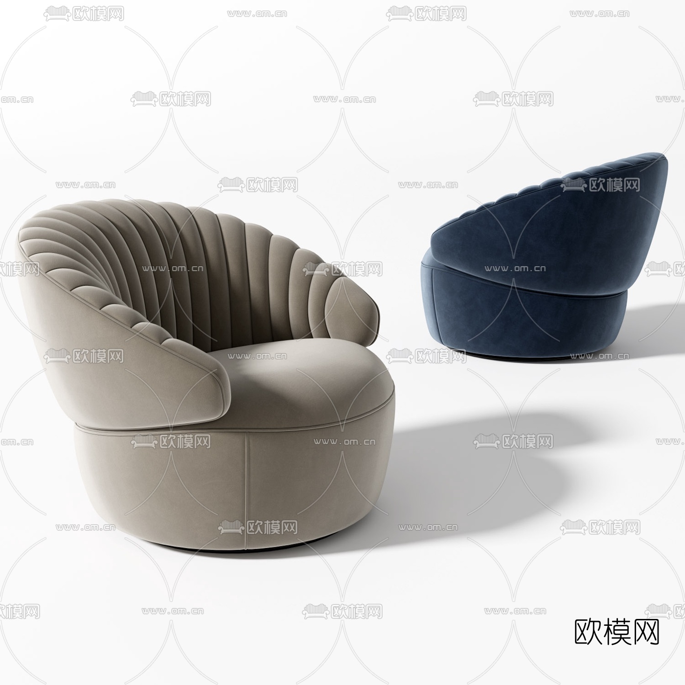 现代布艺休闲沙发3d模型
