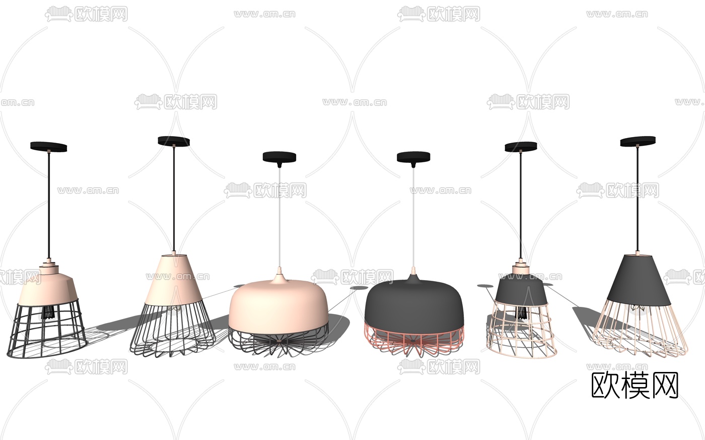 北欧时尚吊灯su模型下载（渲染图1）