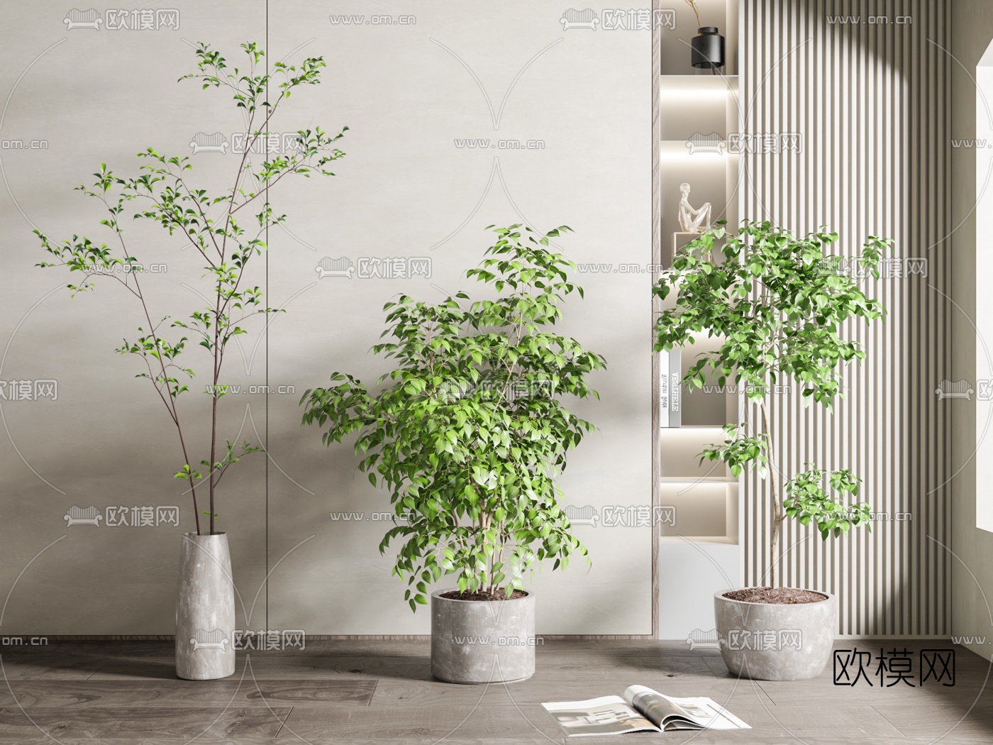 现代绿植盆栽3d模型