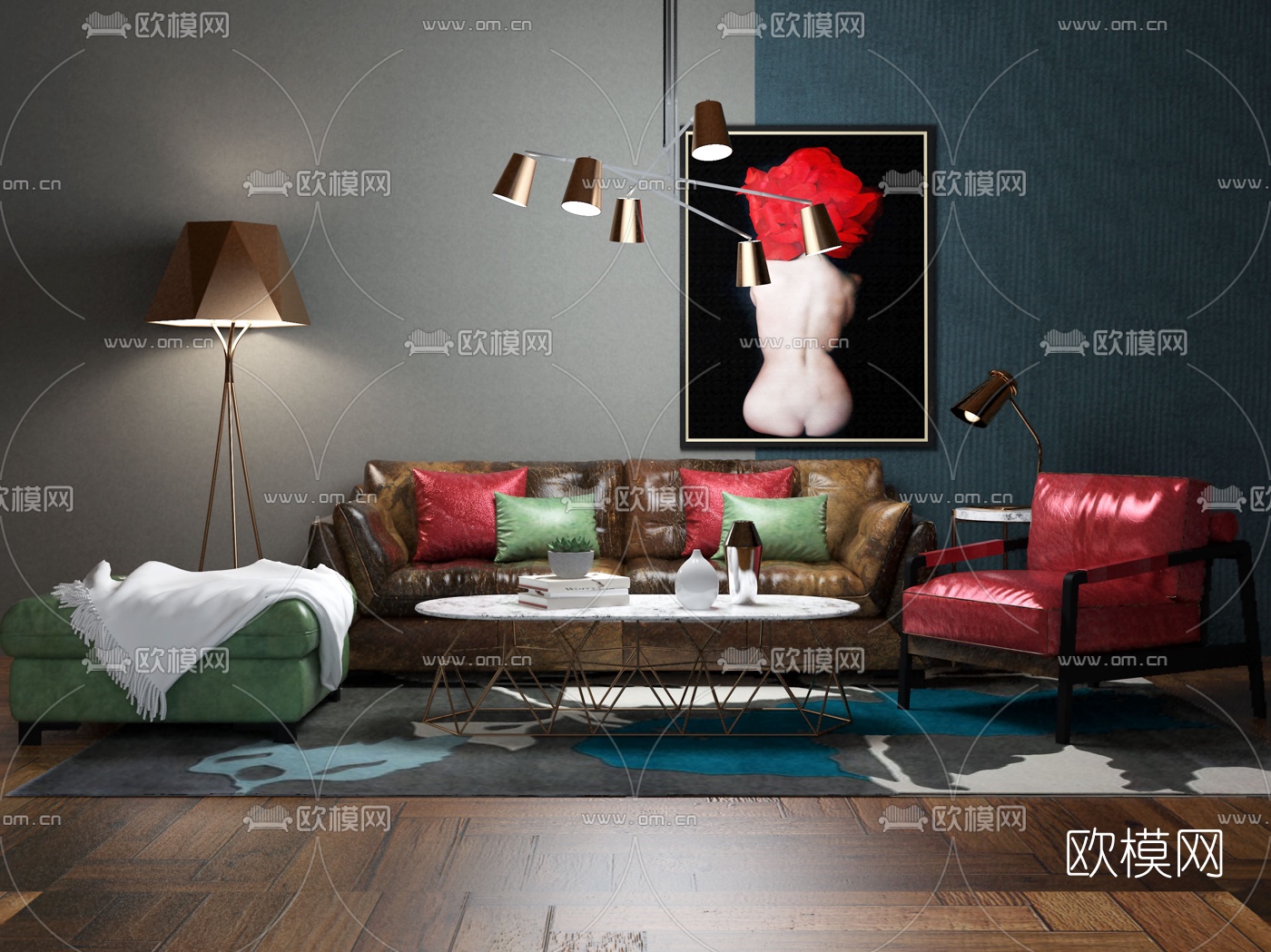 北欧沙发组合3d模型