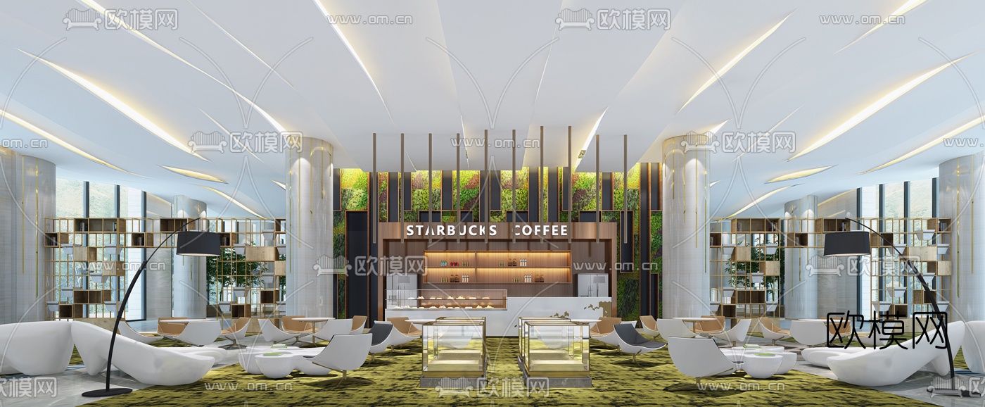 现代酒店大堂吧3D模型下载_ID10008205_3dmax免费模型-欧模网