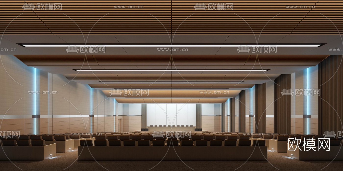 现代多功能报告厅3D模型
