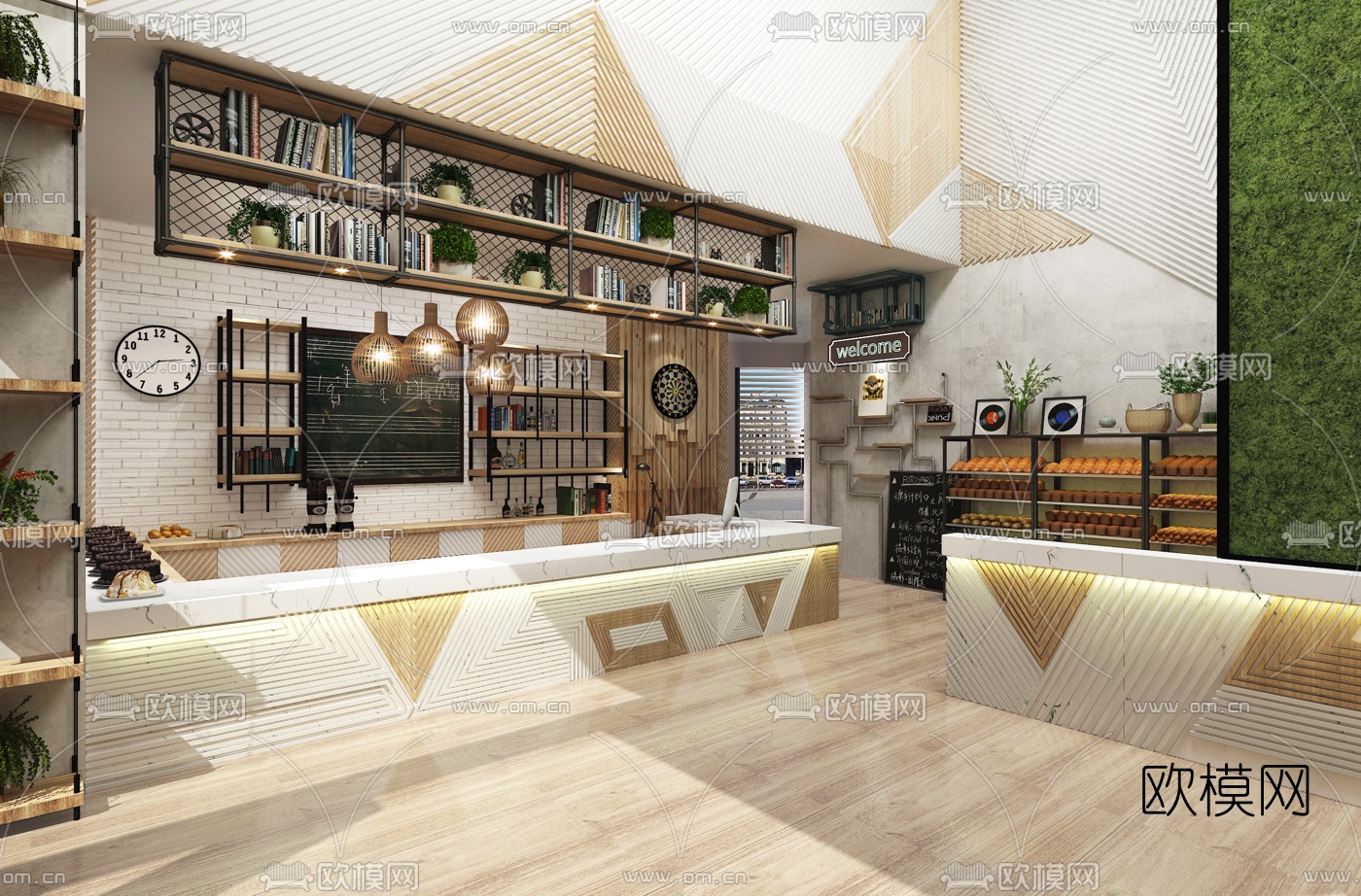 工业风面包店3d模型
