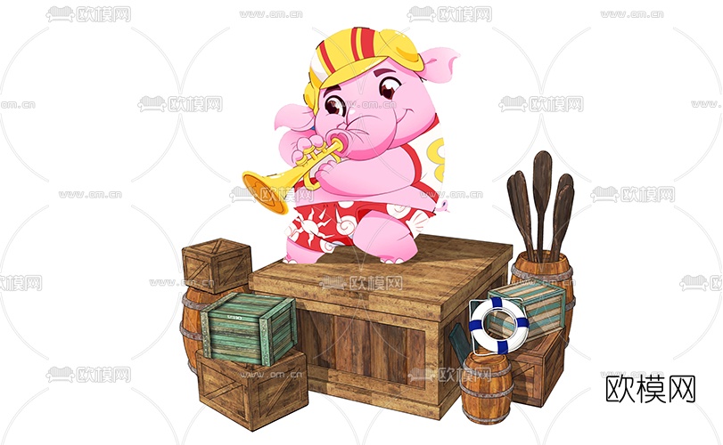 工业风木箱子酒桶su模型下载