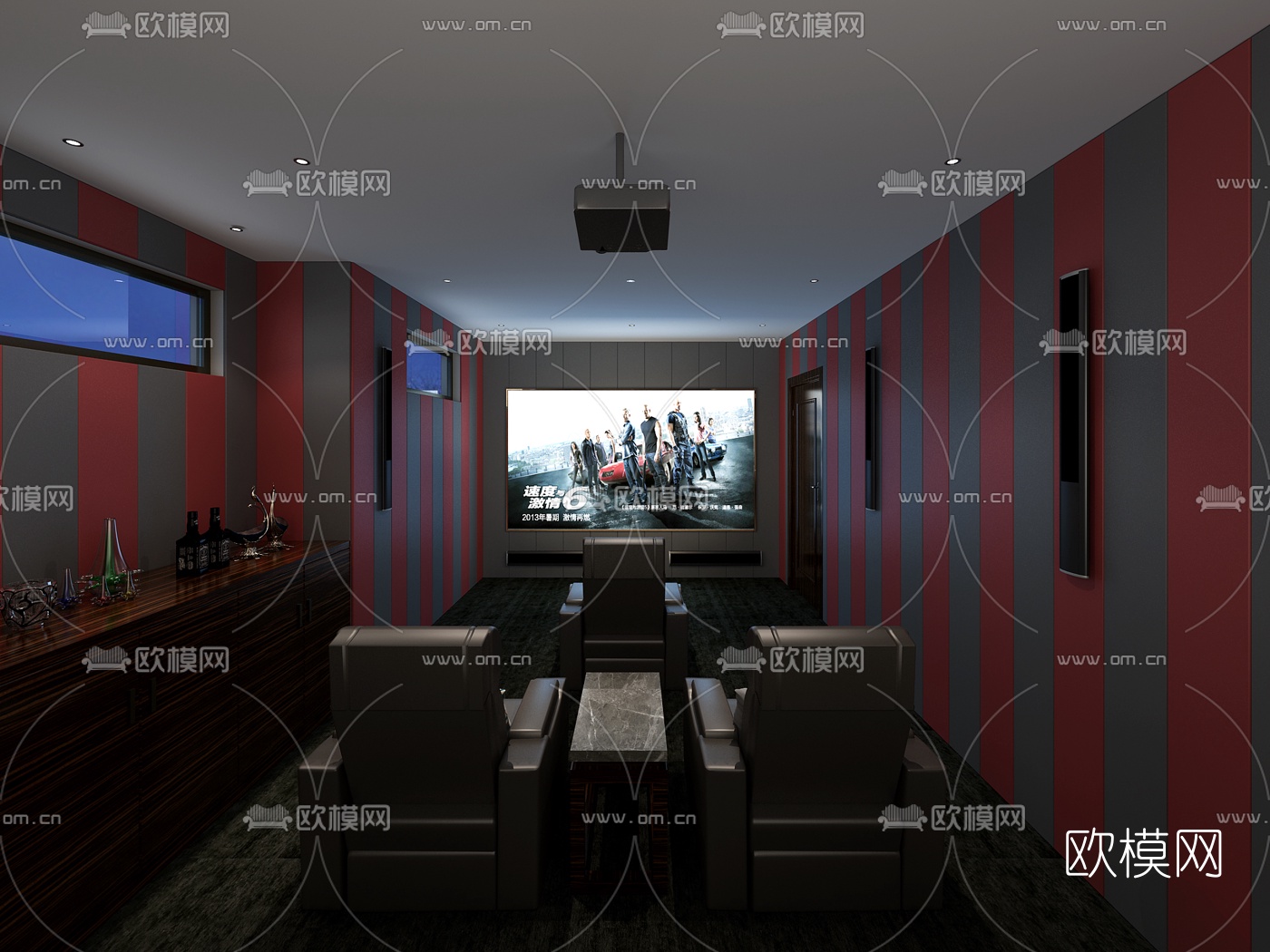 现代影音室视听室3d模型免费下载-免费3dmax模型库-欧模网