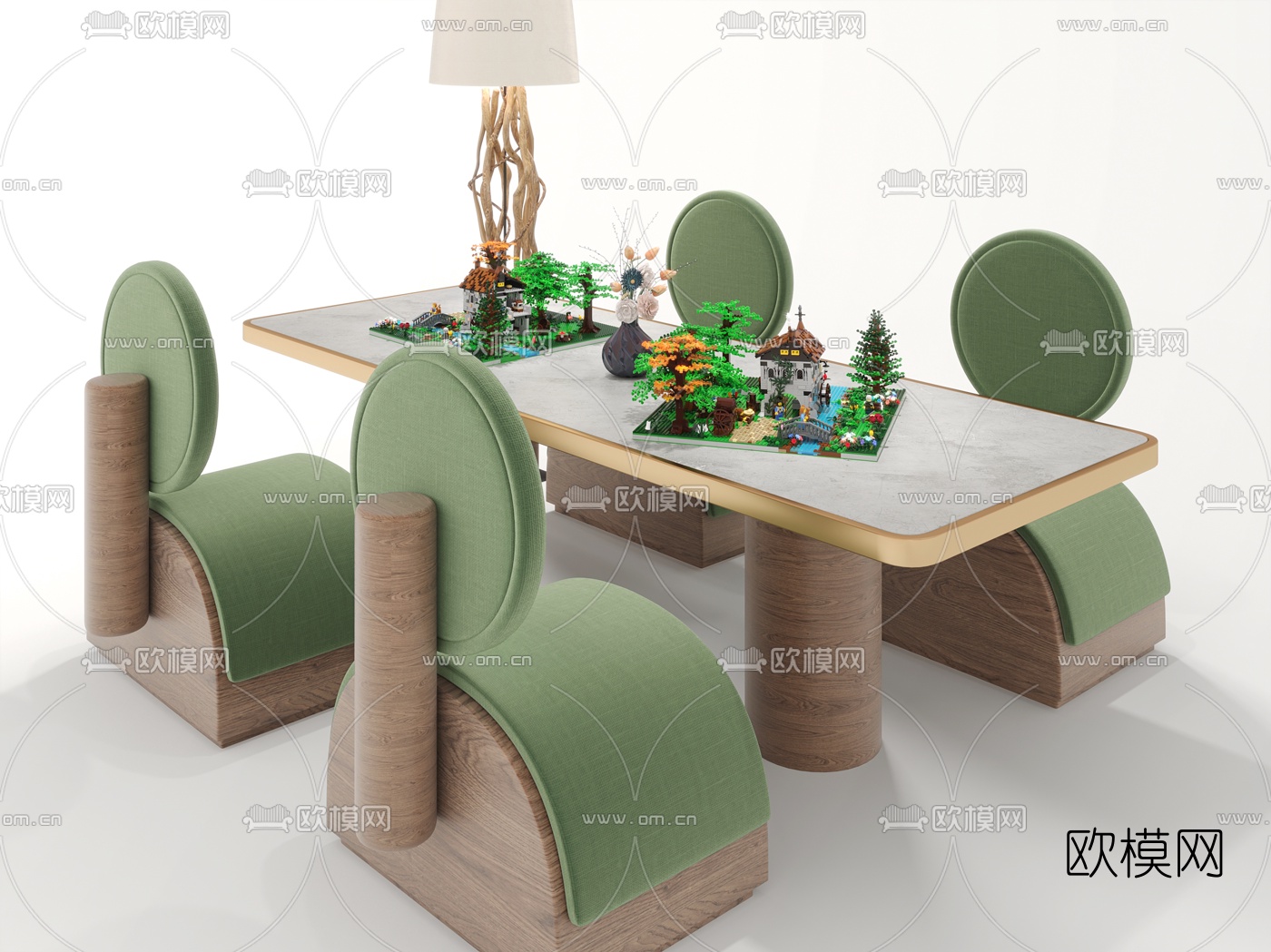 北欧儿童休闲桌椅3d模型下载（渲染图1）