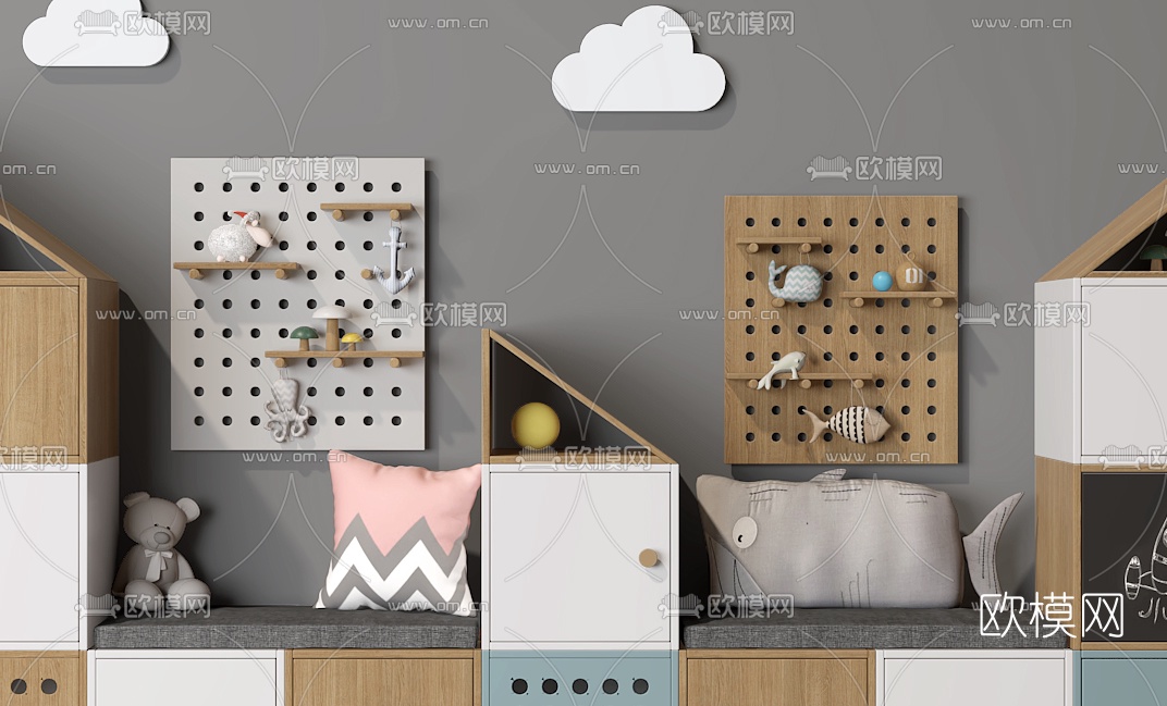 北欧儿童装饰柜3d模型