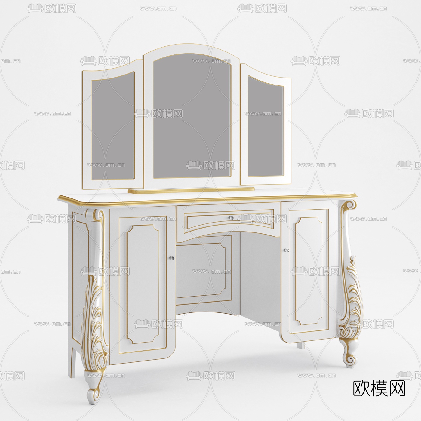 简欧梳妆台3d模型