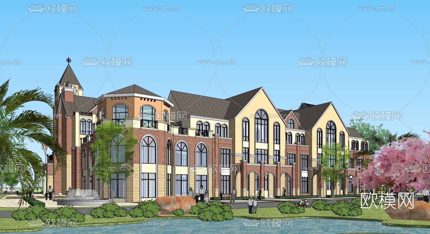 欧式幼儿园su模型下载（渲染图5）