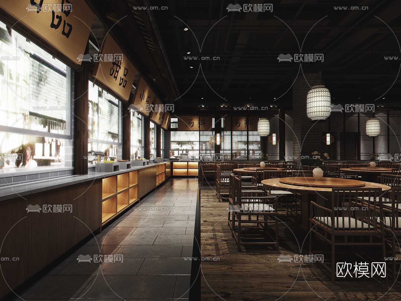 新中式中餐厅3d模型