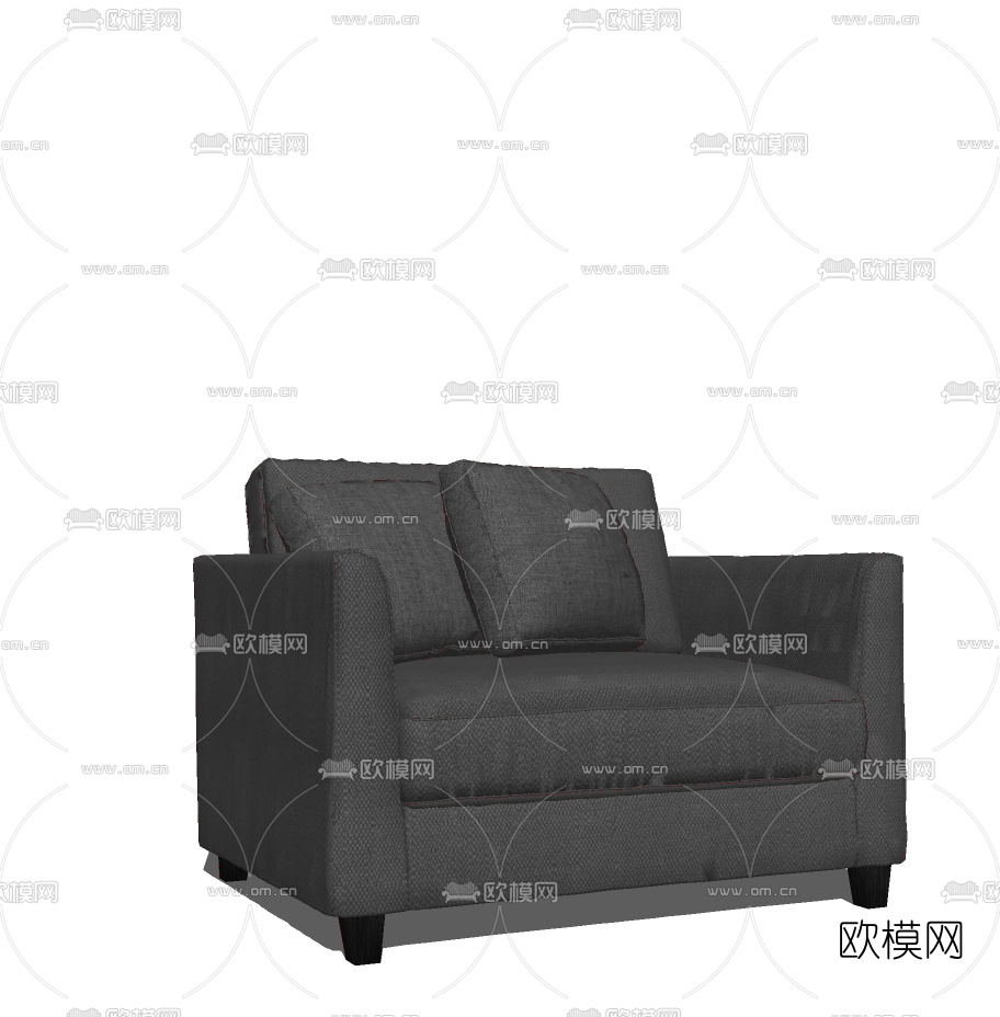 现代布艺单人沙发免费su模型下载