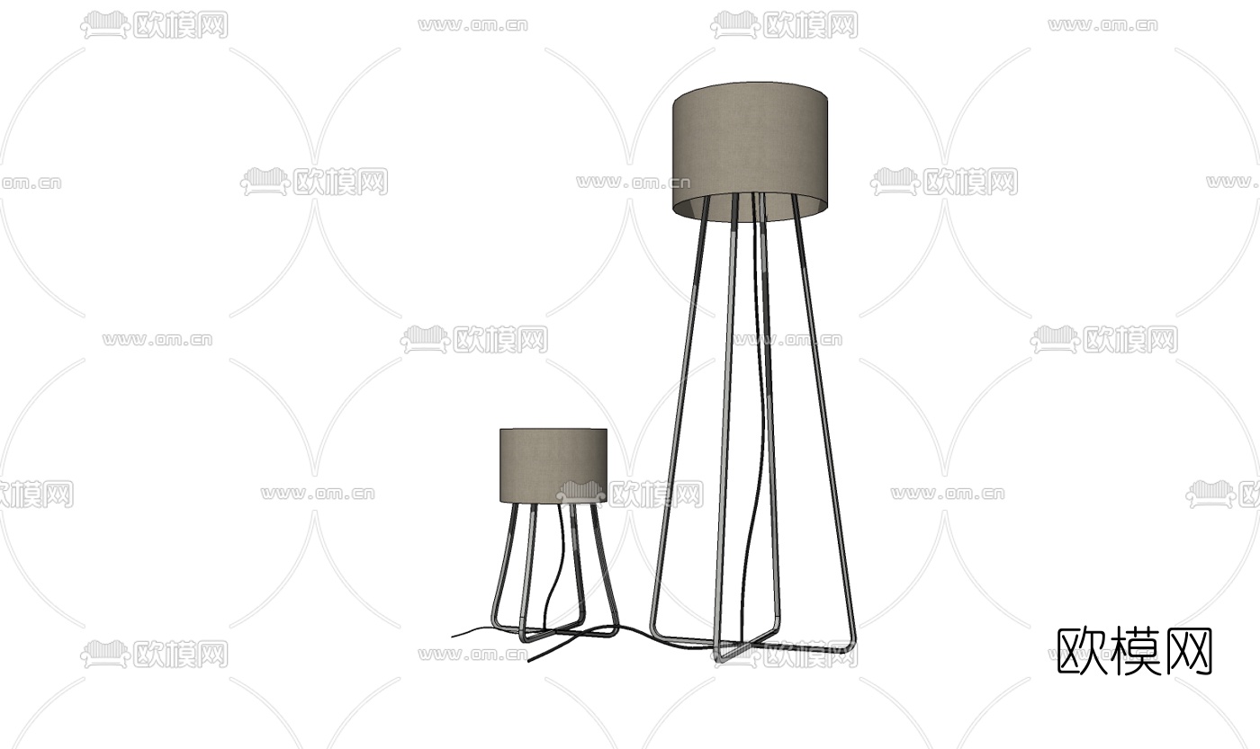 现代落地灯免费su模型下载