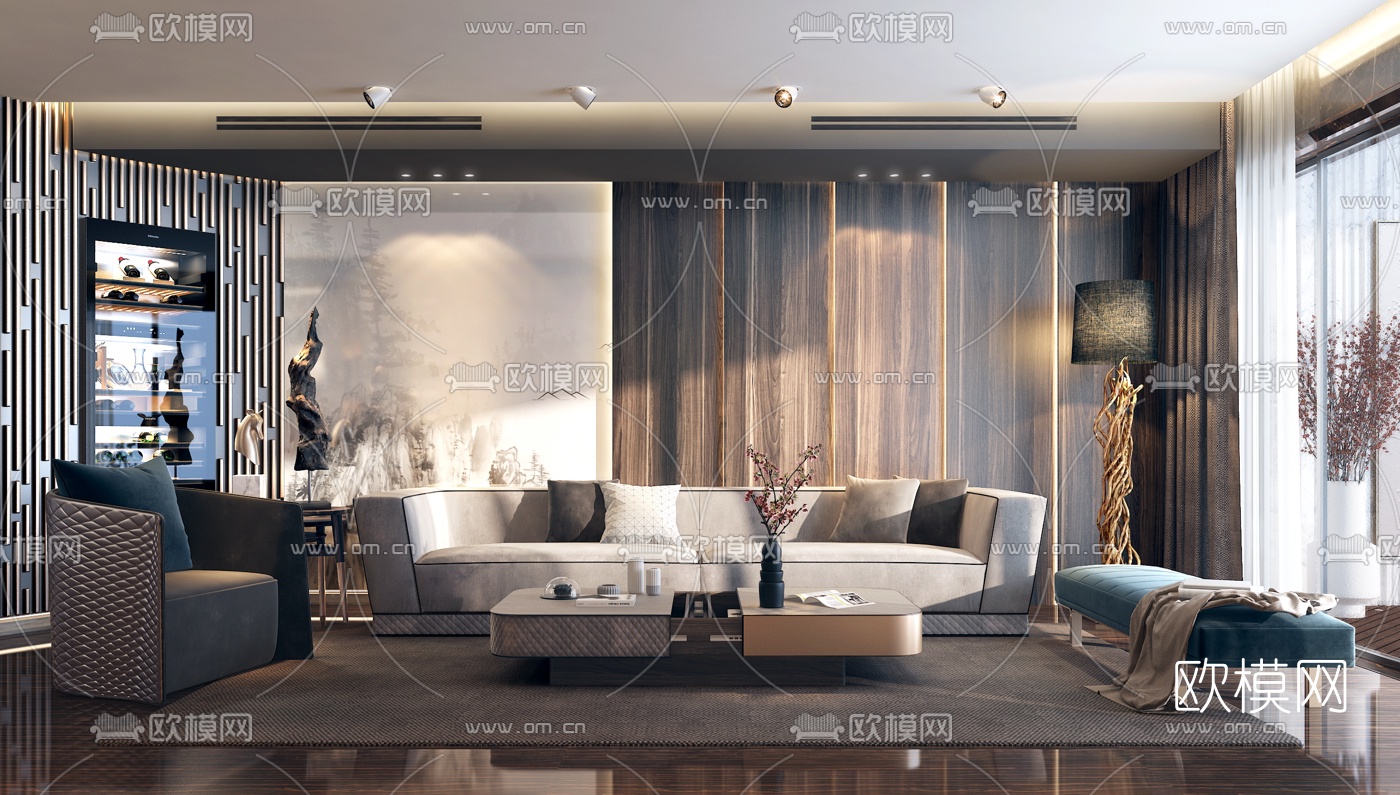 后现代客厅3d模型