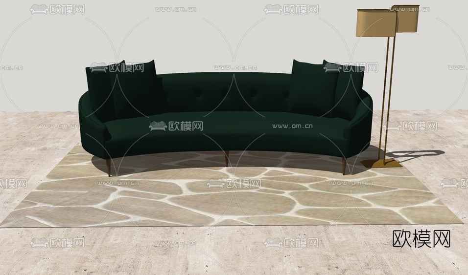 北欧沙发组合免费su模型下载_ID10528551_sketchup模型下载-欧模网