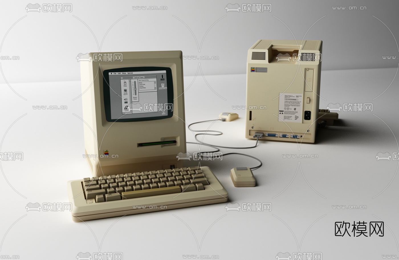 现代复古老式电脑3d模型