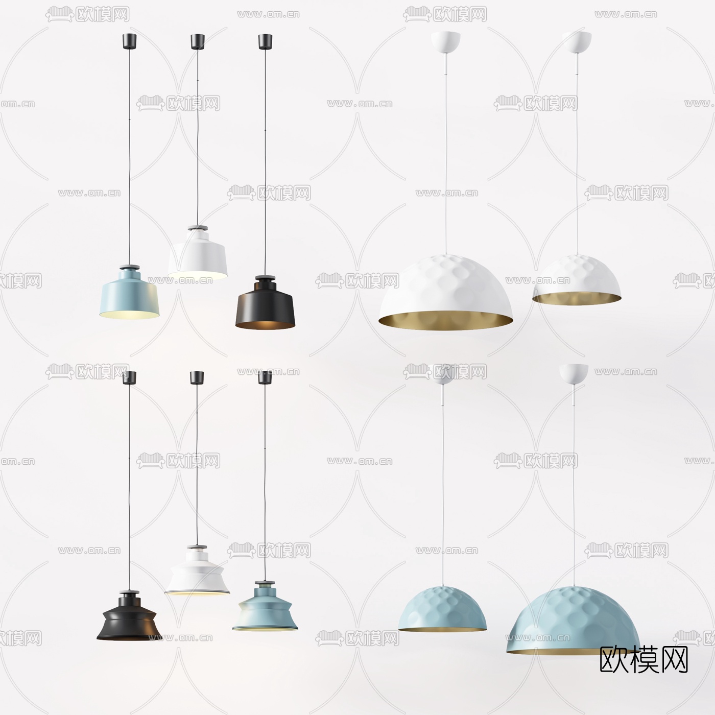 北欧金属吊灯组合3D模型下载