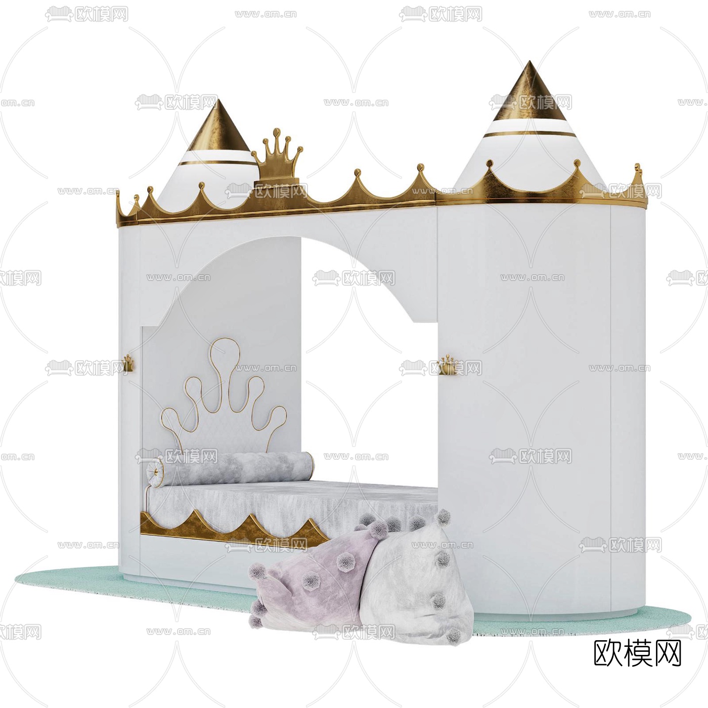 现代城堡儿童床3d模型