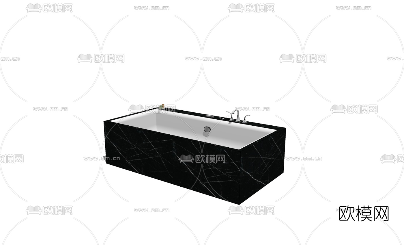 现代大理石浴缸免费su模型下载