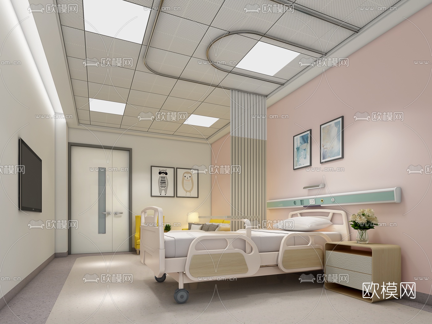 北欧医院病房3d模型下载