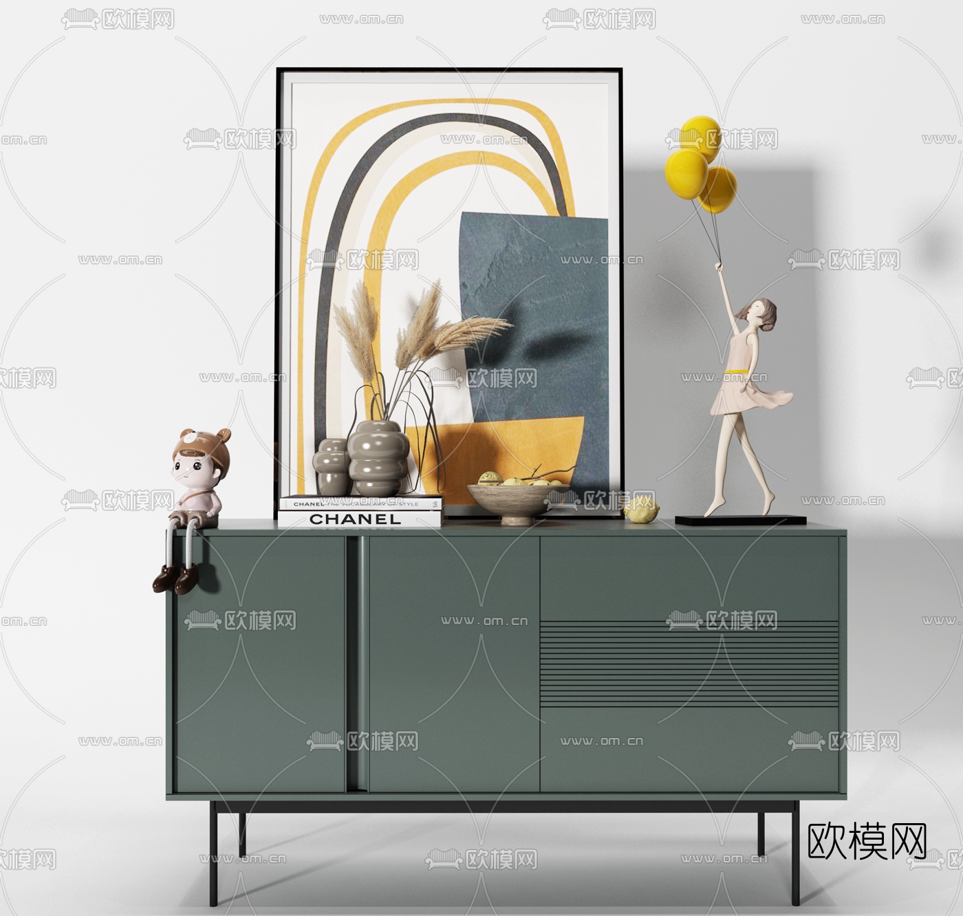 现代玄关边柜3d模型