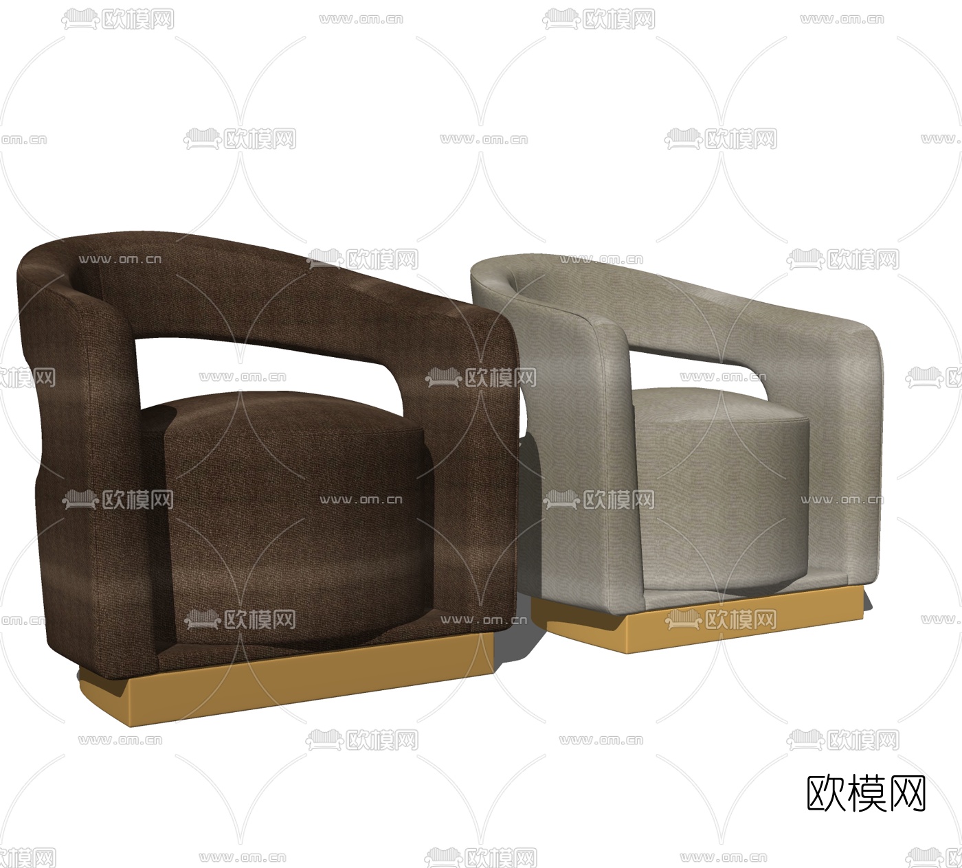 现代布艺单人沙发su模型下载