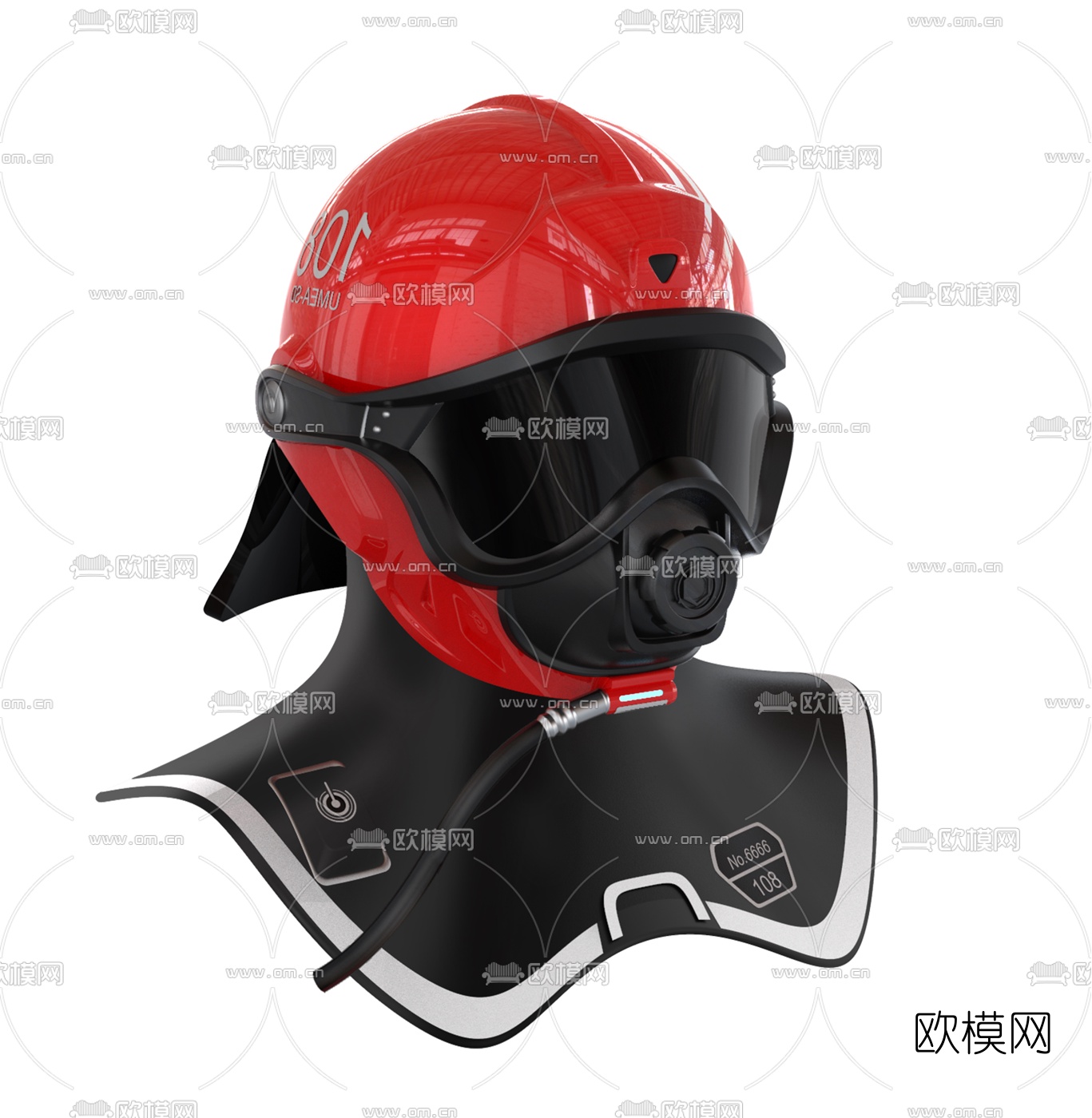 现代消防头盔3d模型下载