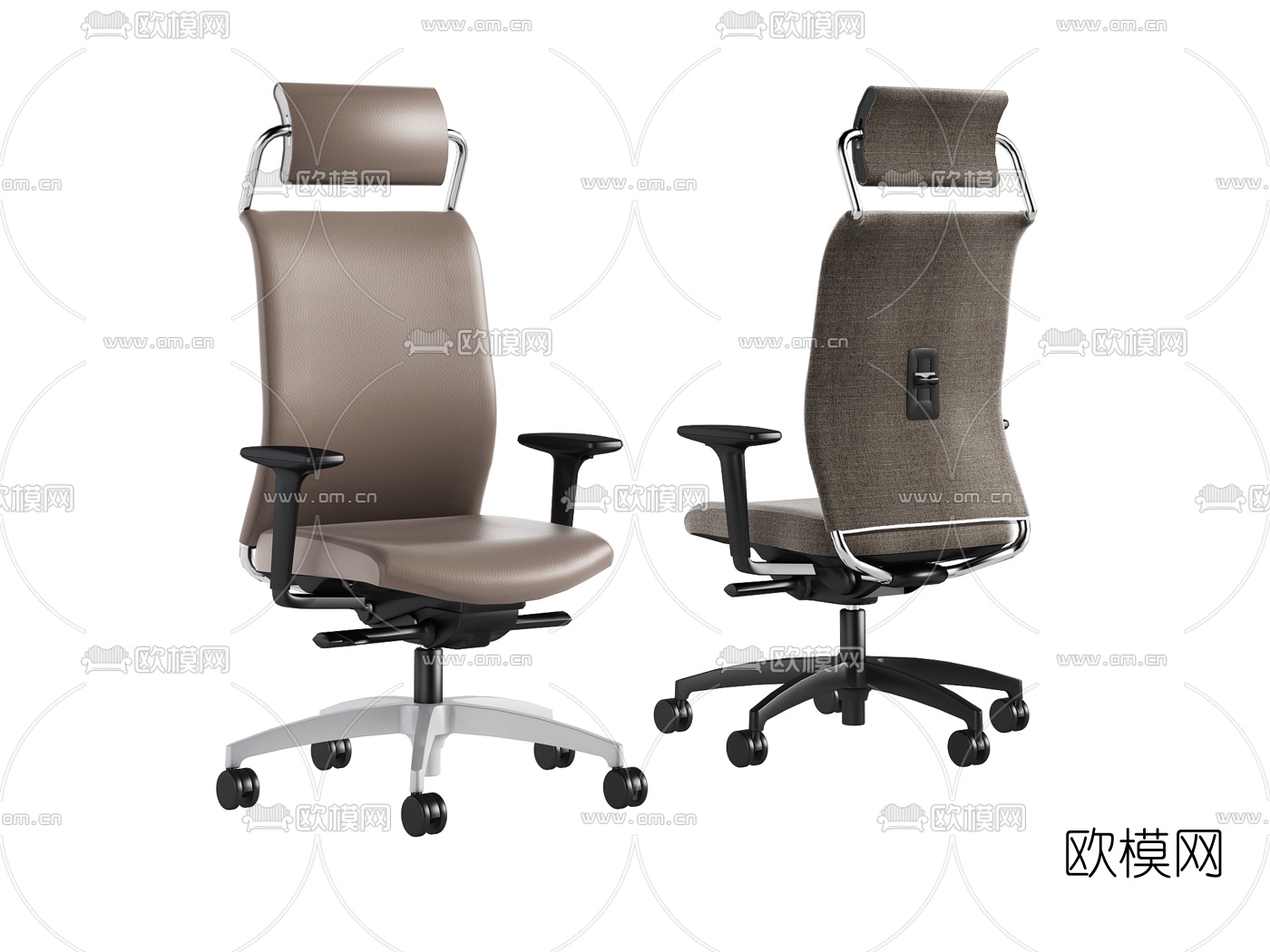 现代皮革办公椅3d模型下载