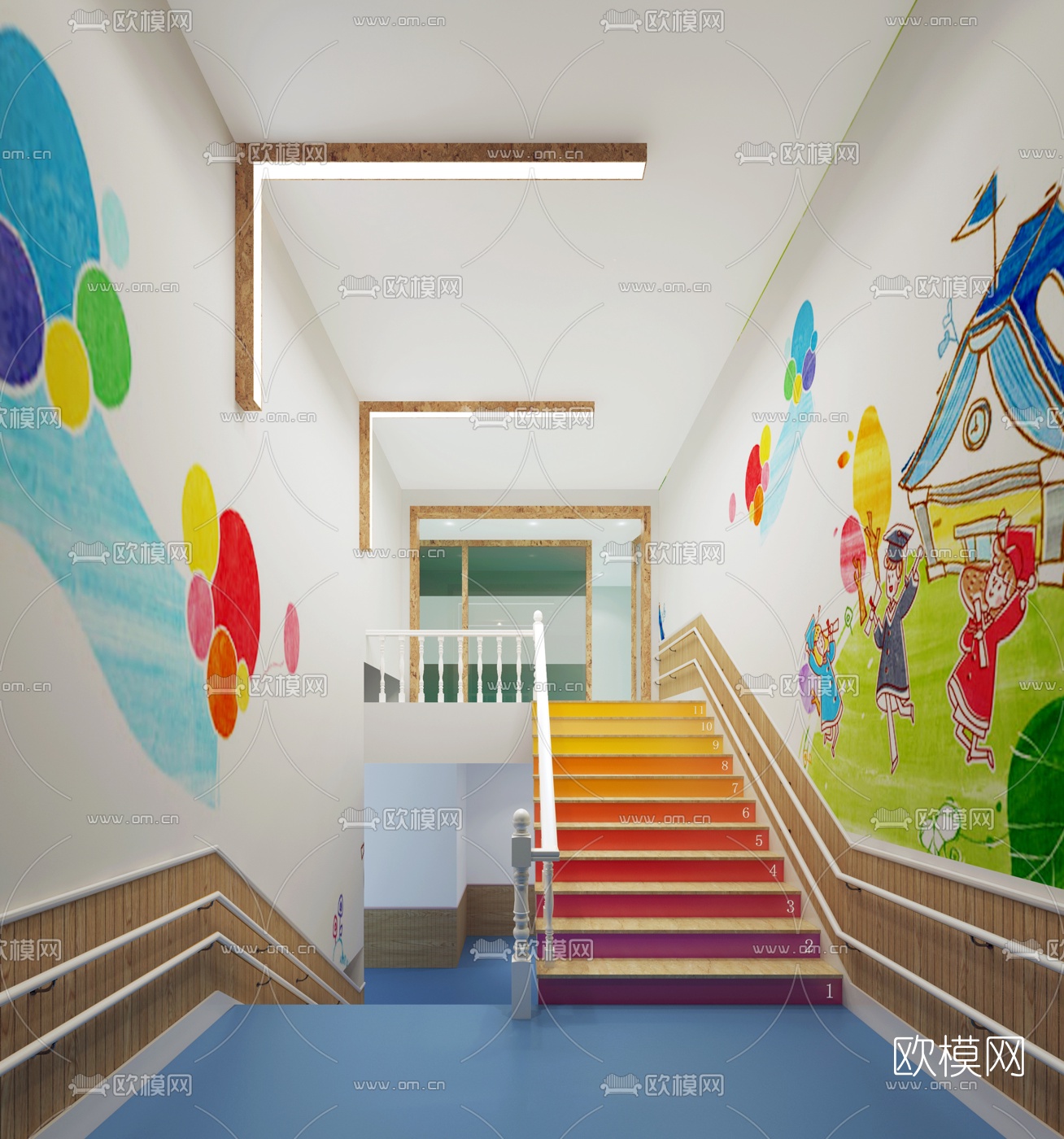 兴瑞幼儿园PVC楼梯整体踏步 - 郑州凯尚建材有限公司