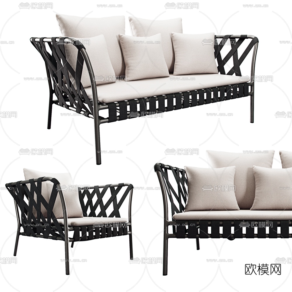 现代双人沙发3d模型