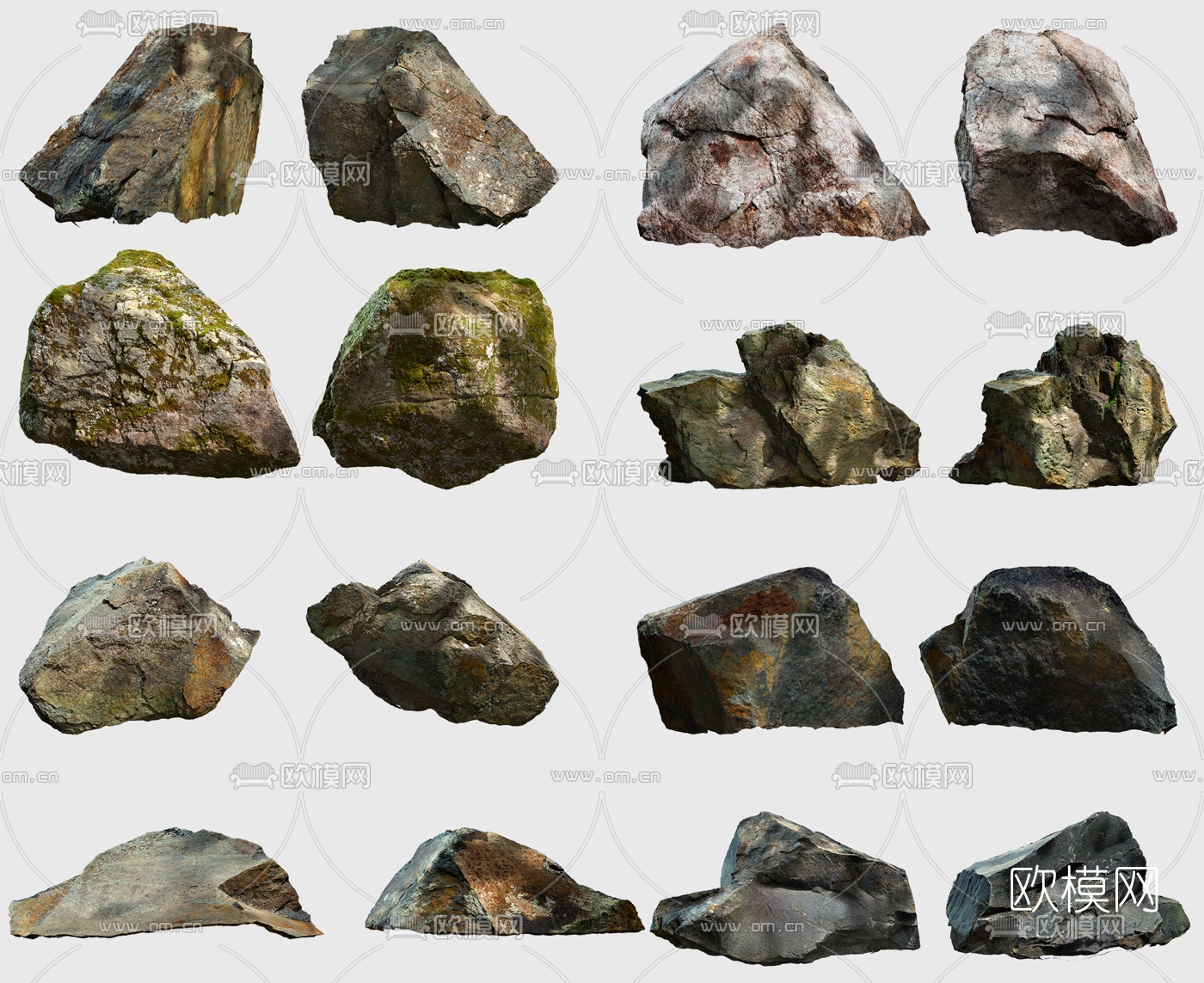 自然风石头3d模型下载