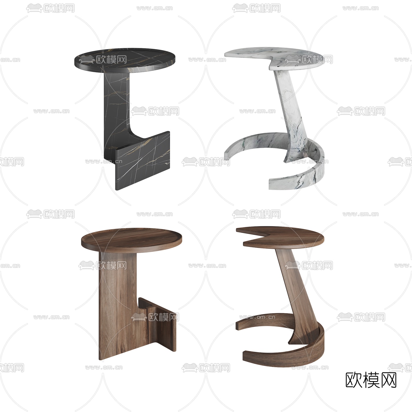 现代圆几3d模型下载（渲染图1）