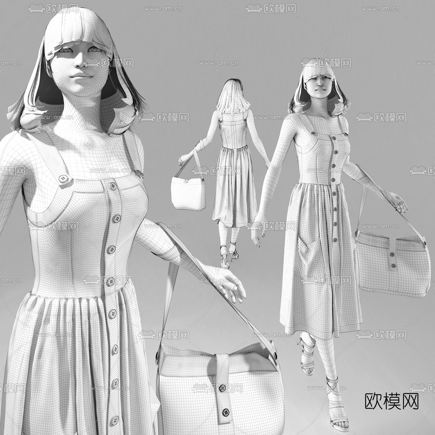 现代人物模特3D模型