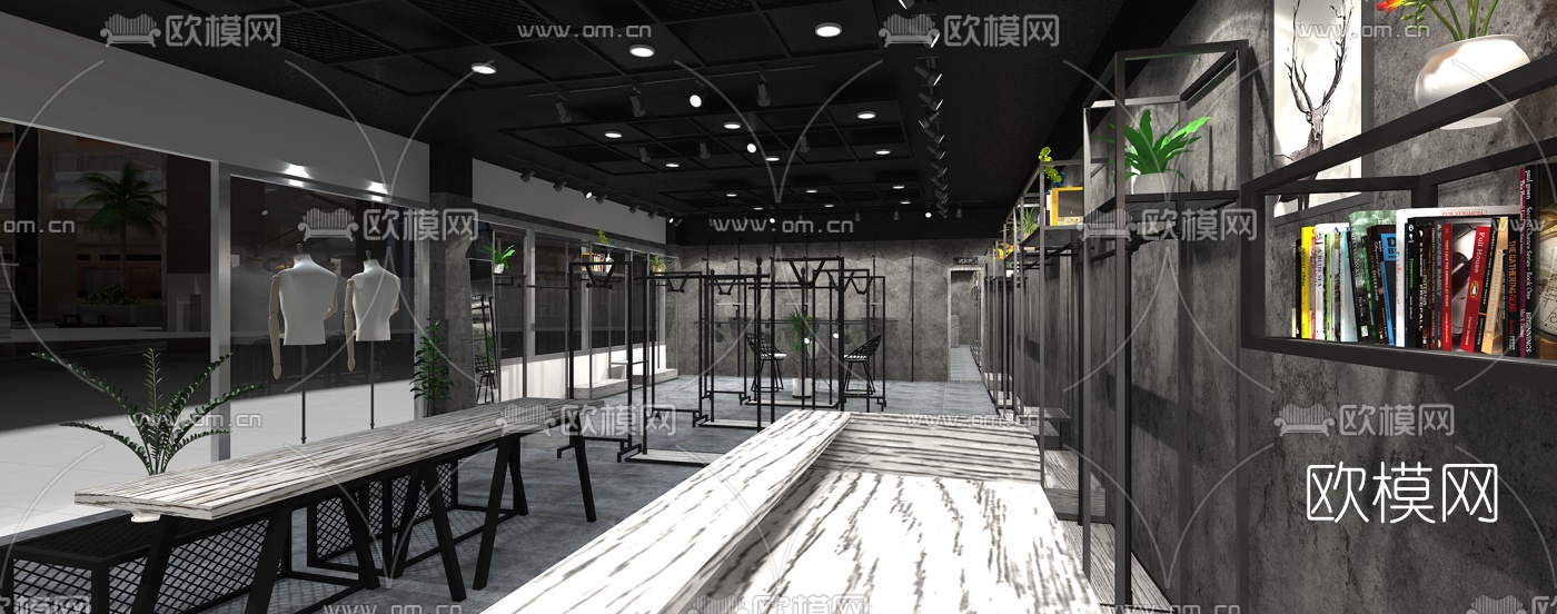 工业风服装店3d模型