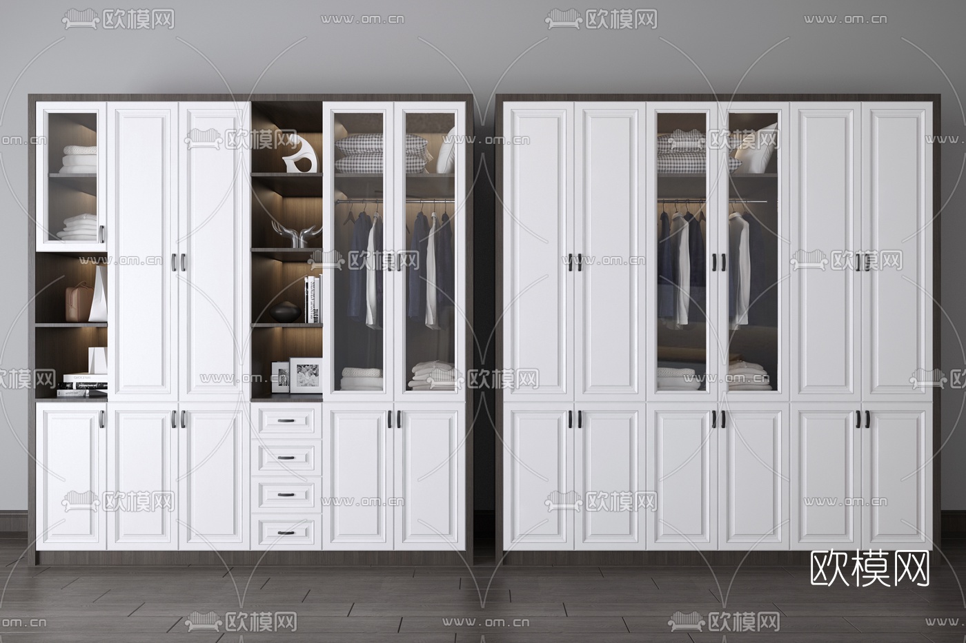 现代多功能衣柜3d模型