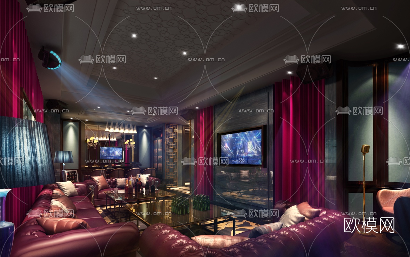 后现代KTV包房3d模型下载